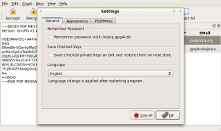 gpg4usb 0.2.5 - Settings Dialog (Linux)